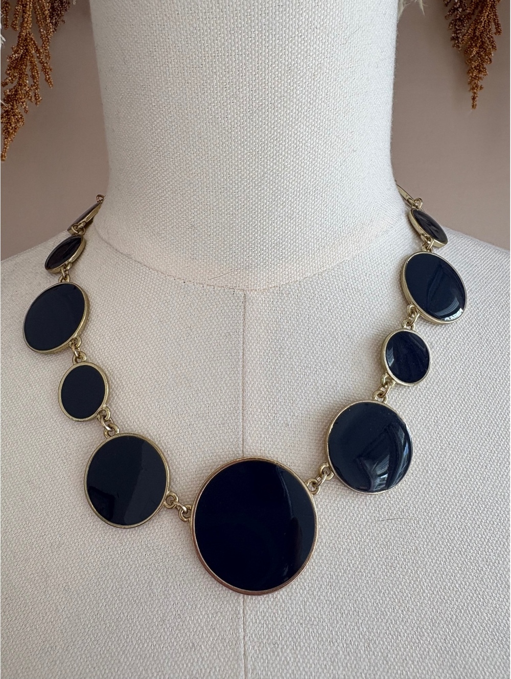 Blue Resin Oval Statement Necklace